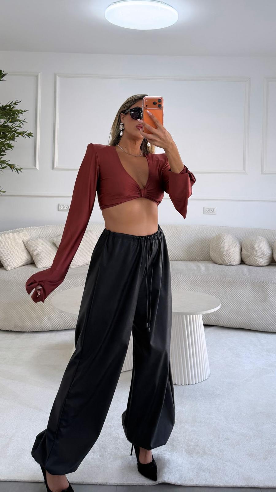 מכנס לנה דמוי עור