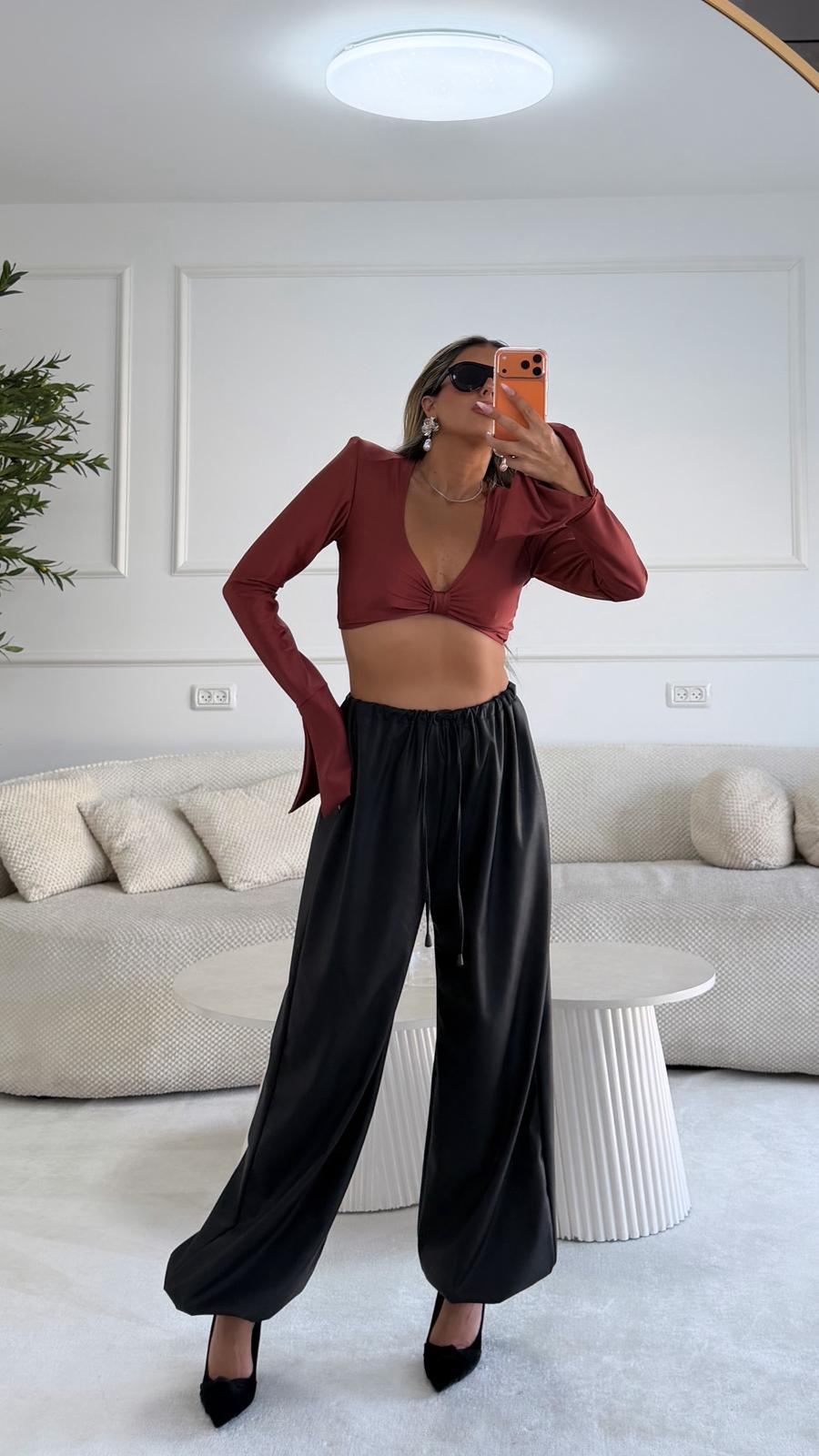 מכנס לנה דמוי עור