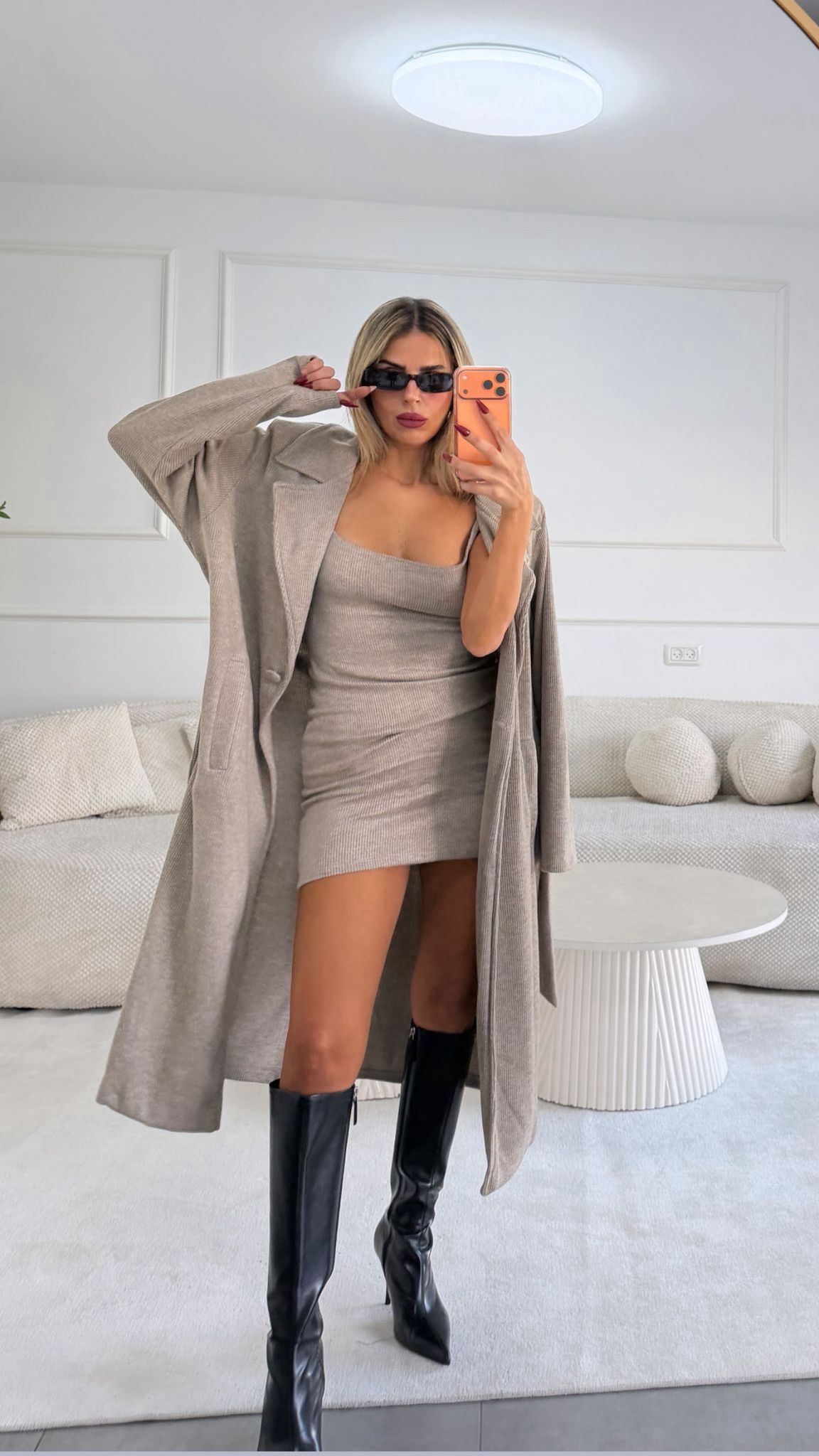 שמלה בשילוב עליונית ארוכה