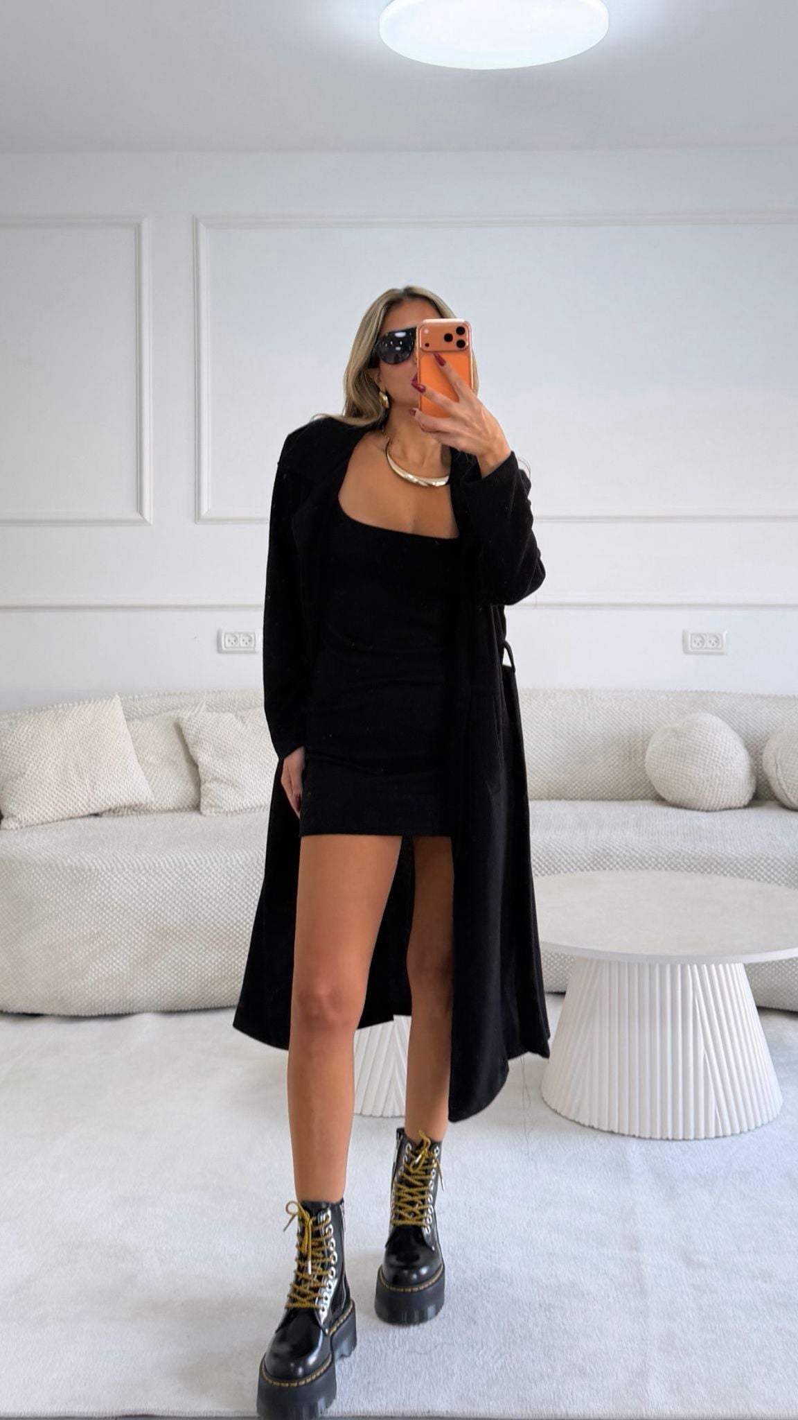 שמלה בשילוב עליונית ארוכה